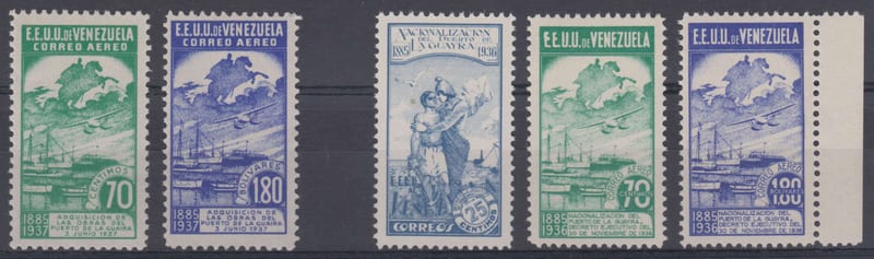 Venezuela 1937 — issue & unissued "Nacionalizacion"