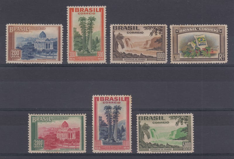 Brazil 1937 — Scott 446-449, 452 & 455-456