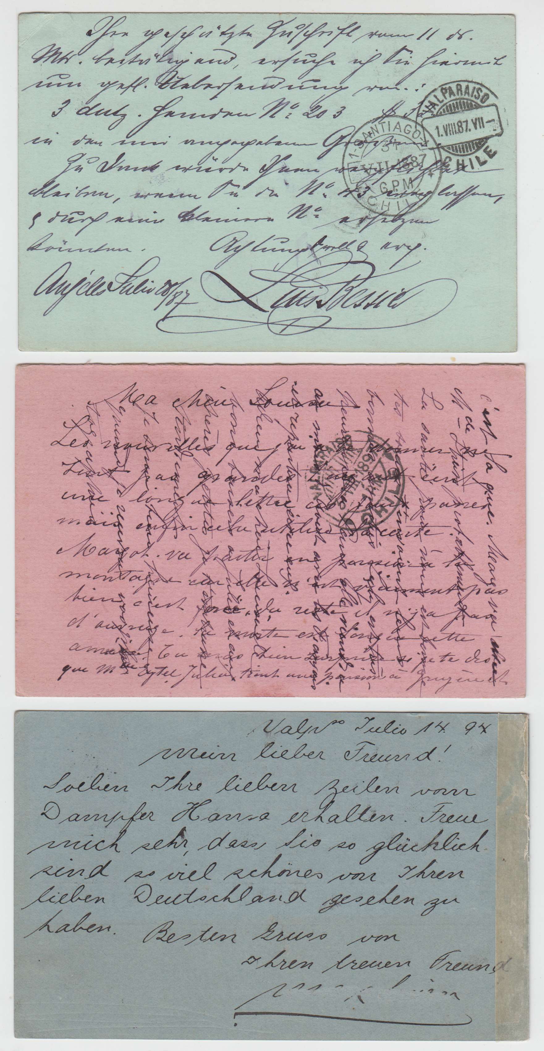 Chile 1882 — H & G 6, 7, 14 & 15