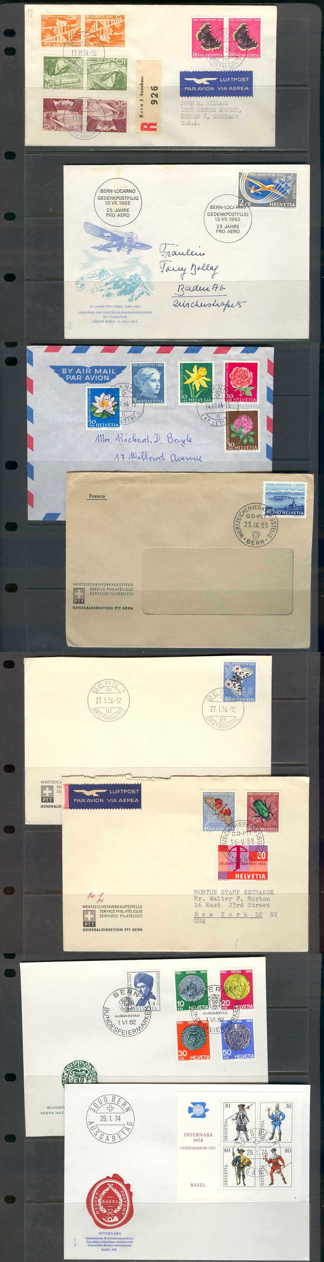 Switzerland 1954 — Covers