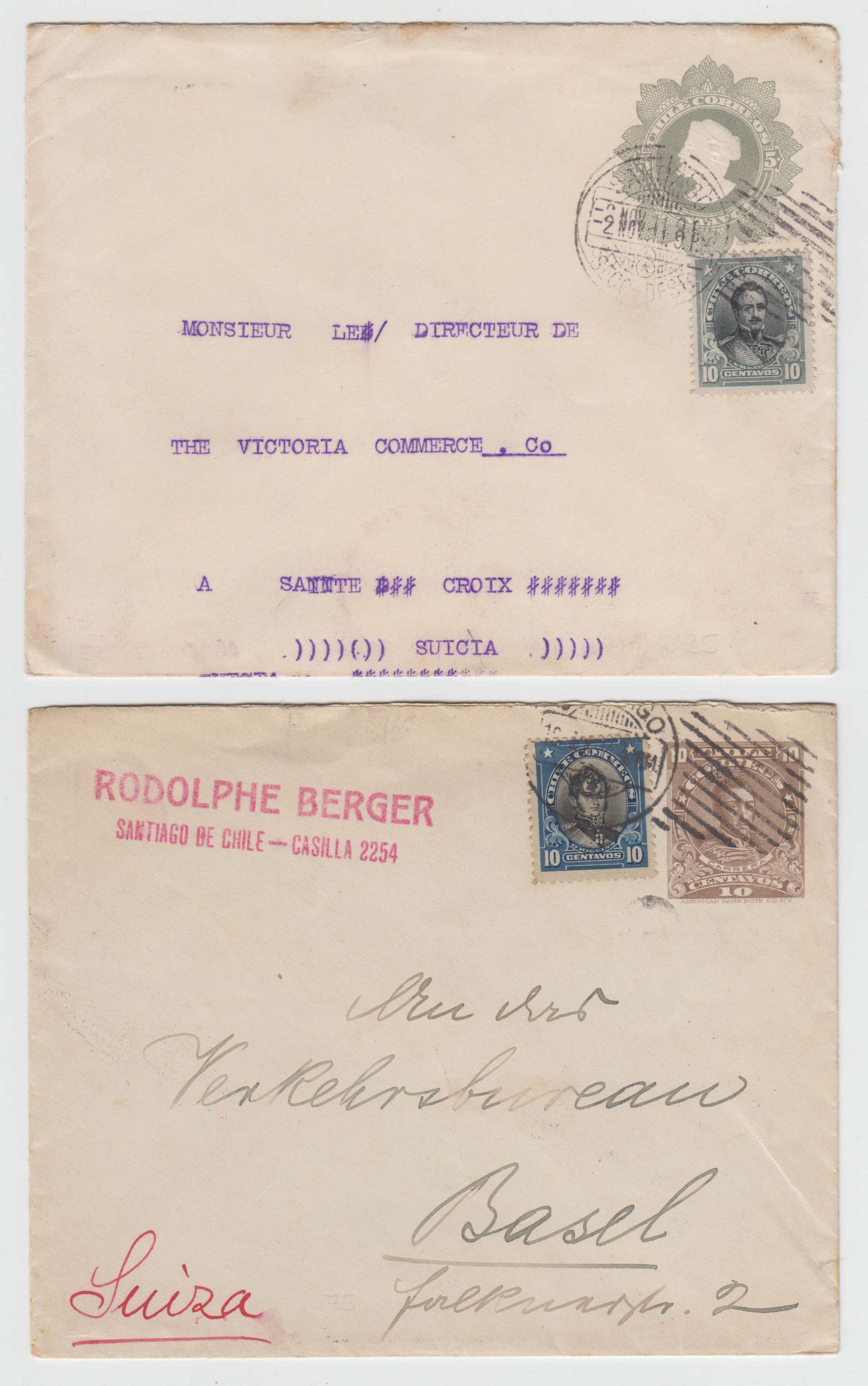 Chile 1911 — PS Envelopes