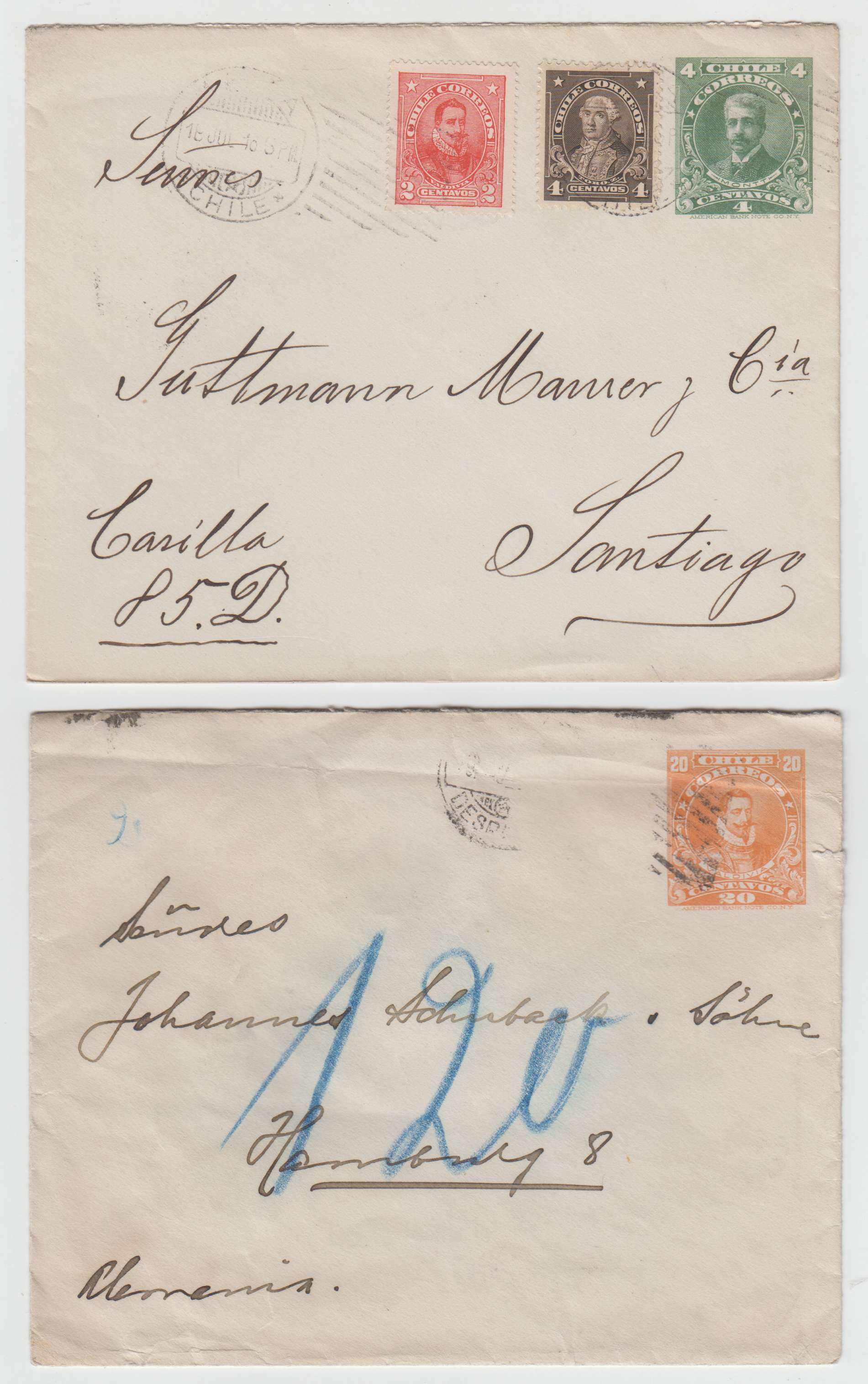 Chile 1911 — PS Envelopes