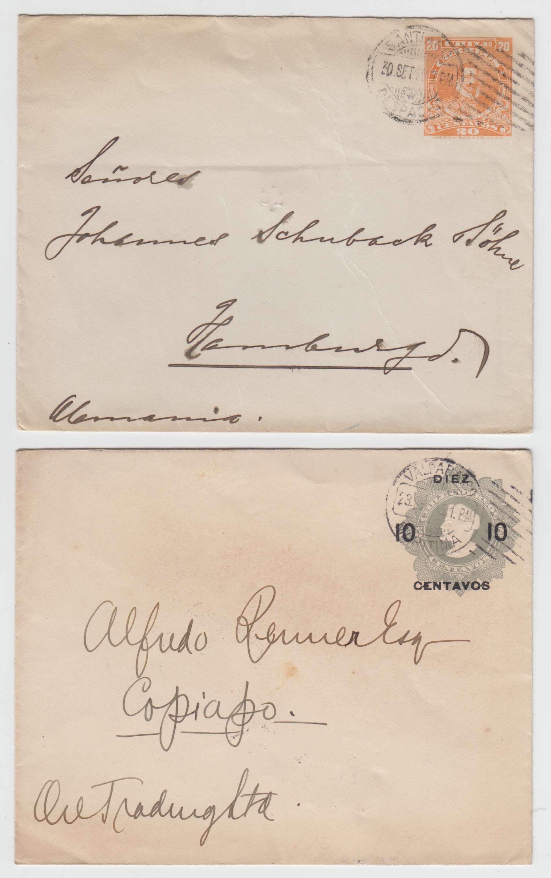 Chile 1911 — PS Envelopes