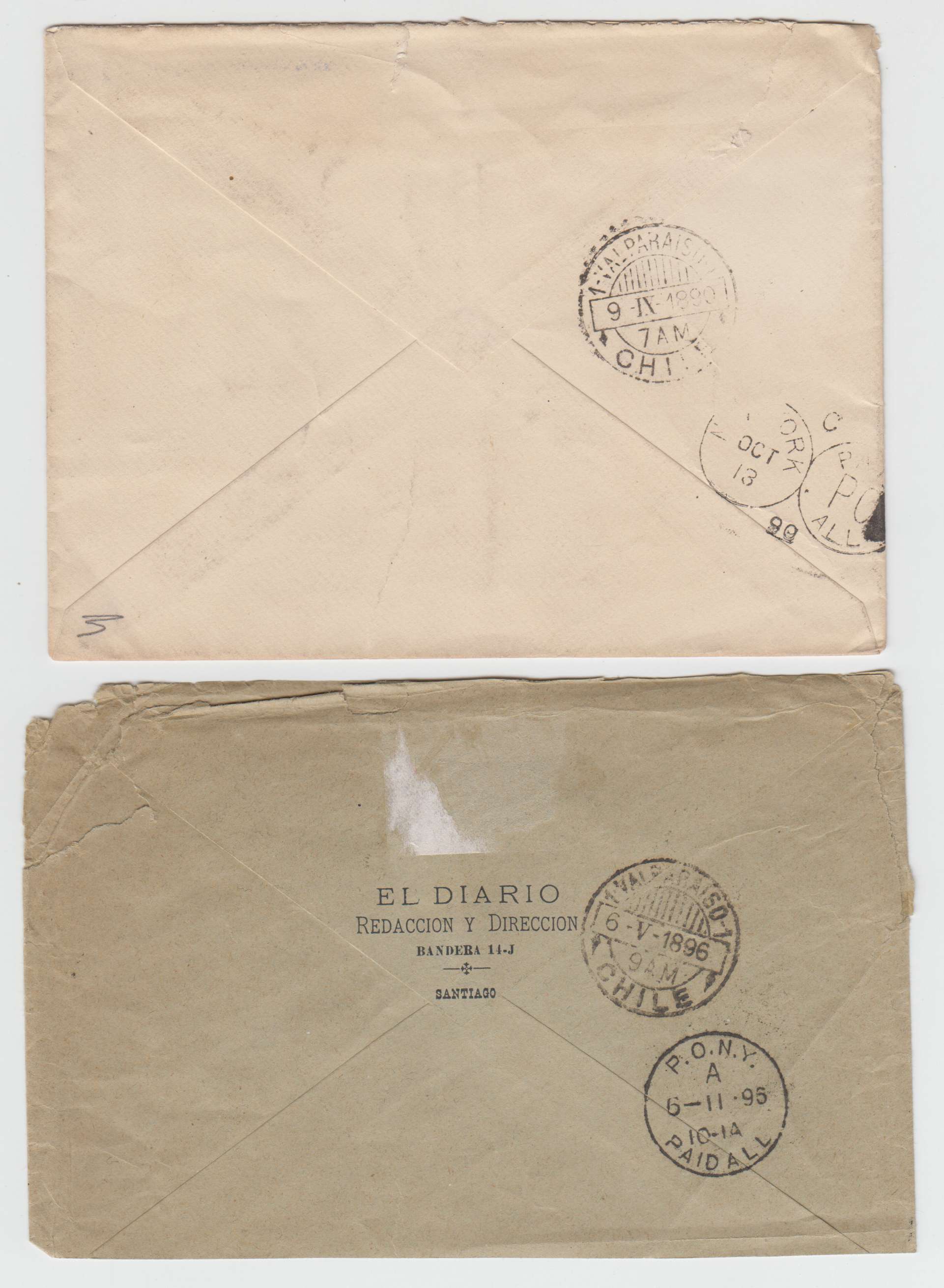 Chile 1890 — Group of 12 covers