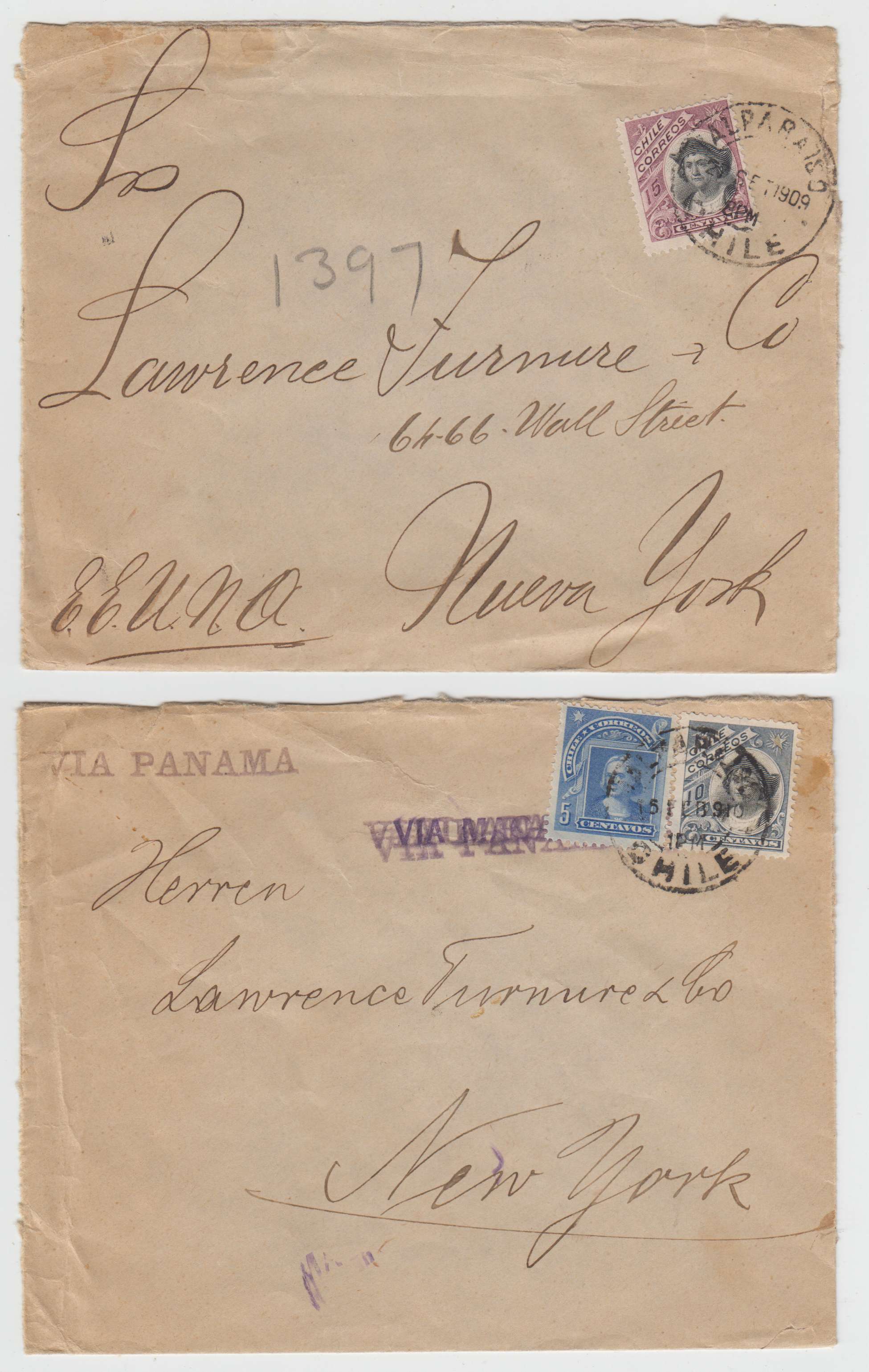Chile 1890 — Group of 12 covers