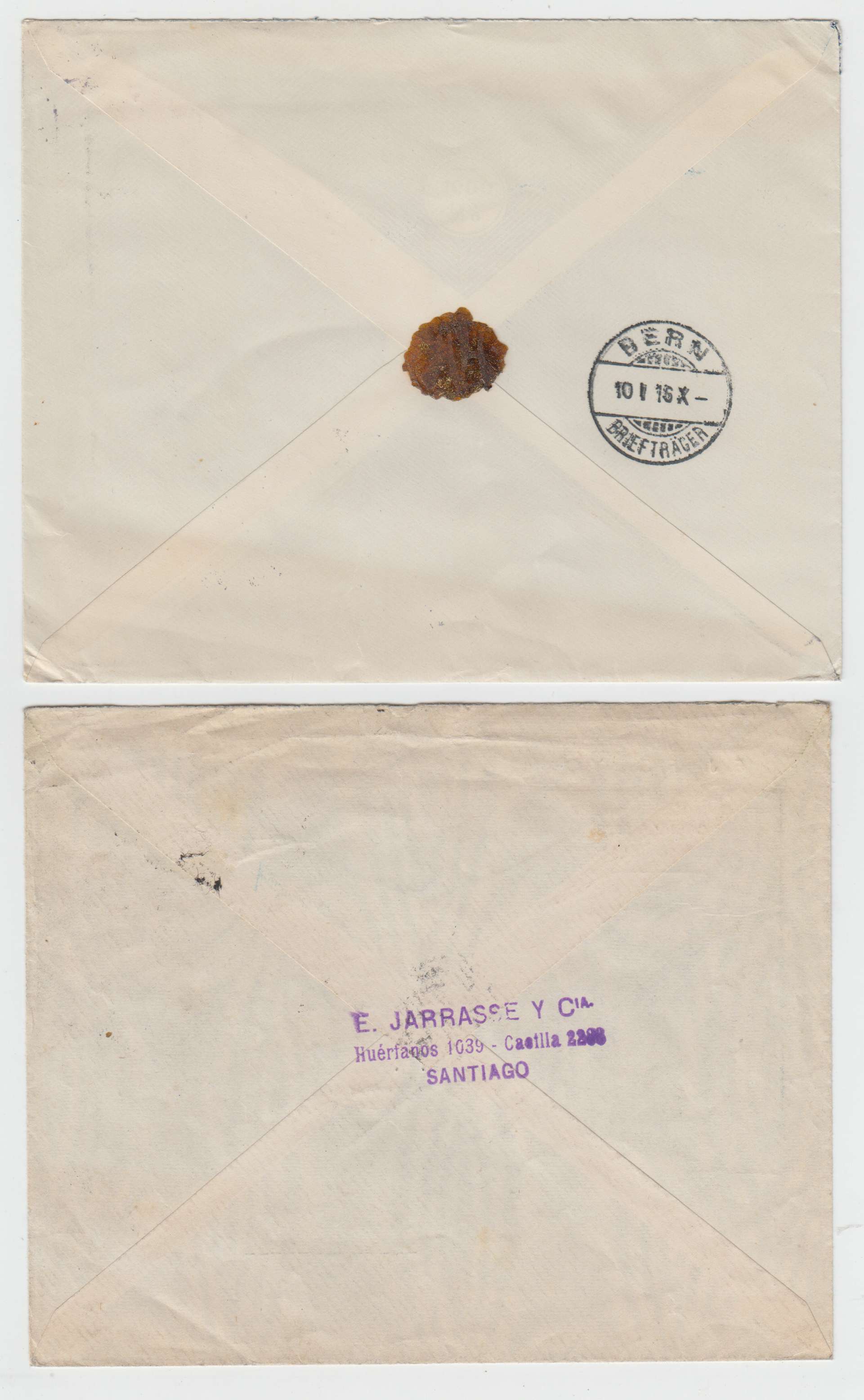 Chile 1916 — Group of 10 covers to Switzerland, Germany or USA with better cancels, rates, etc