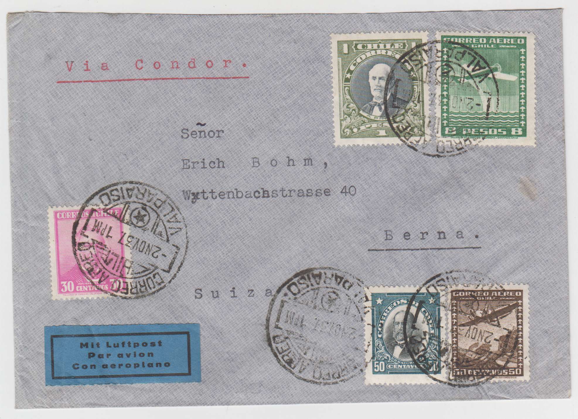 Chile 1930 — Via Panagra & Via Condor
