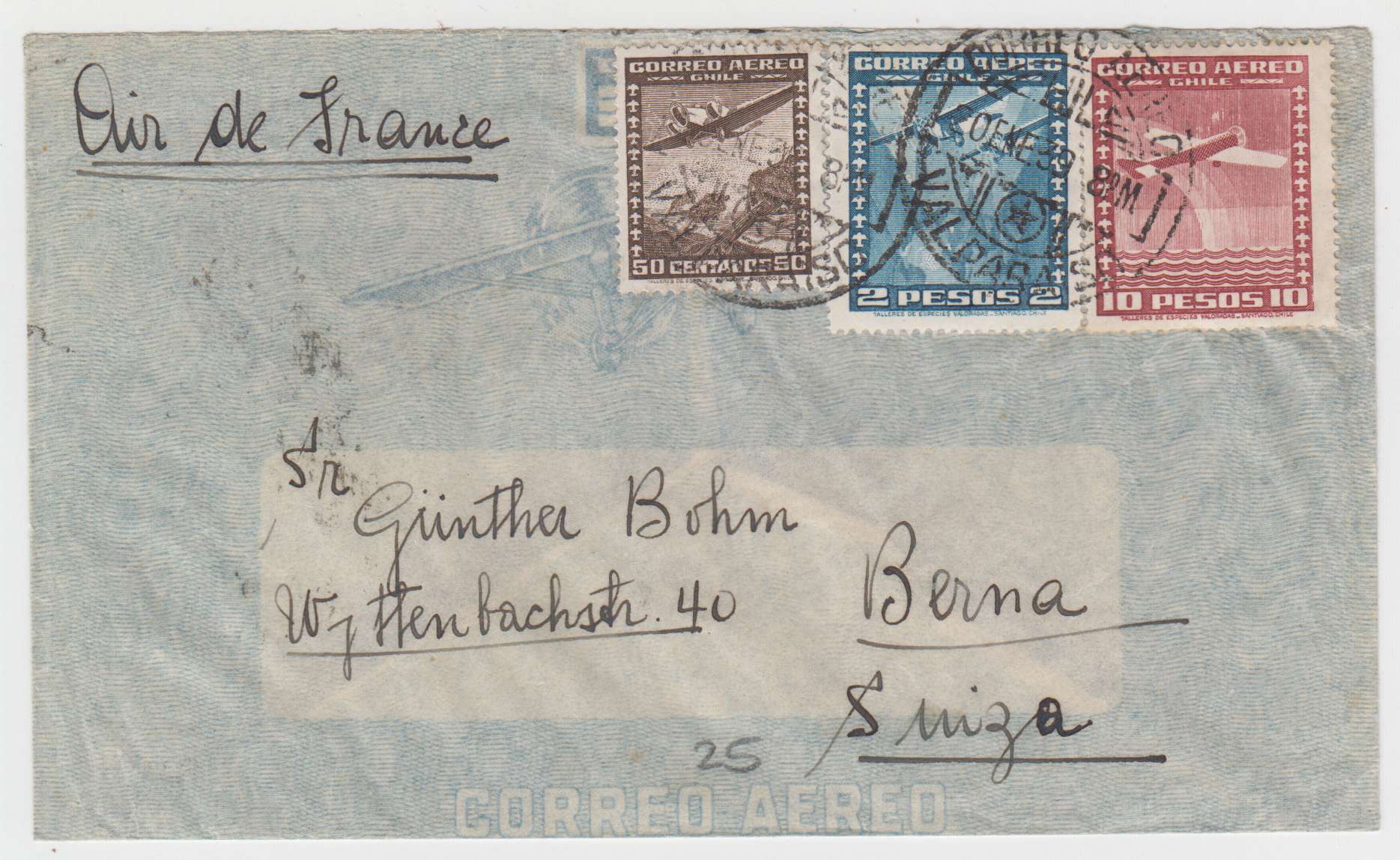 Chile 1932 — Via Air France