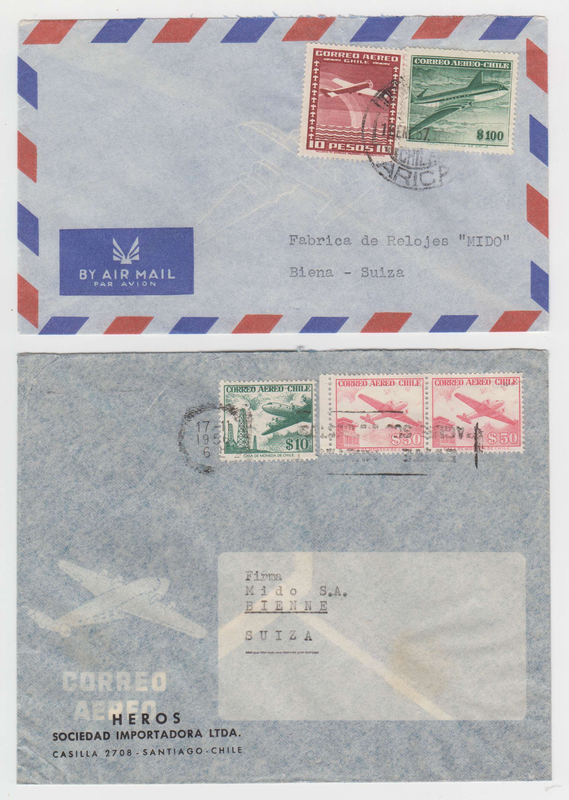 Chile 1948 — Collection of 23 covers to Austria or Switzerland including better rates & Frankings,…