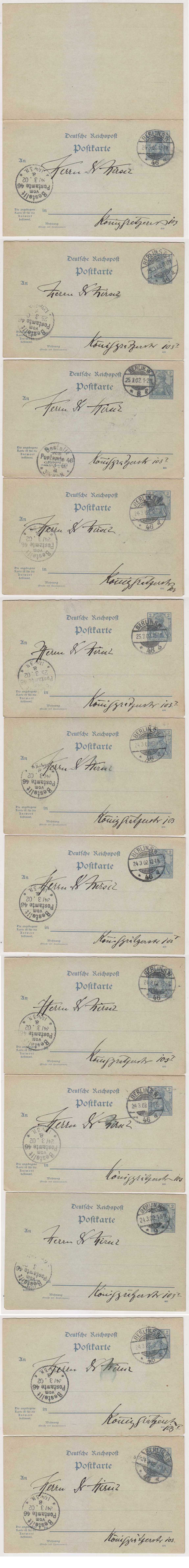 Germany 1900 — Double card Michel P46a (400) II