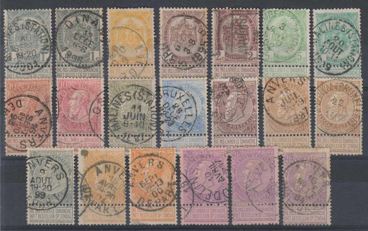 Belgium 1893 — Shades & cancels