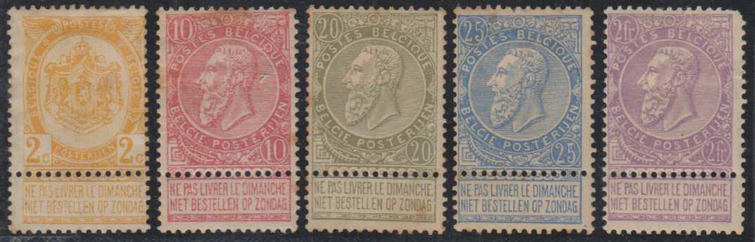 Belgium — Scott 61, 66-68 & 75
