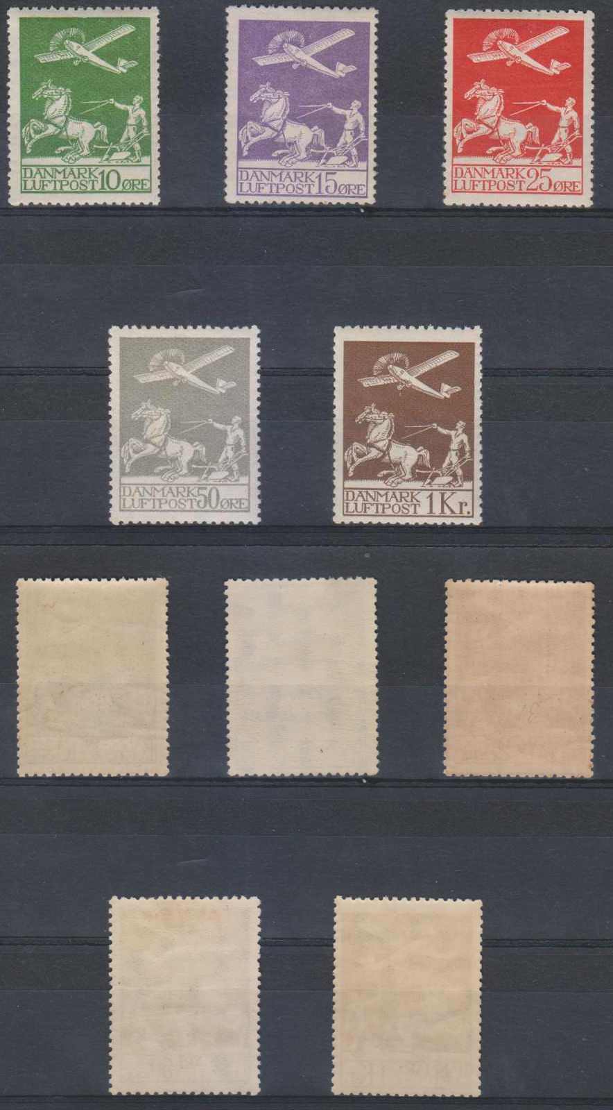 Denmark — Scott C1-c5, C1-c3, C5 Mint never hinged, C4 Light Hinged