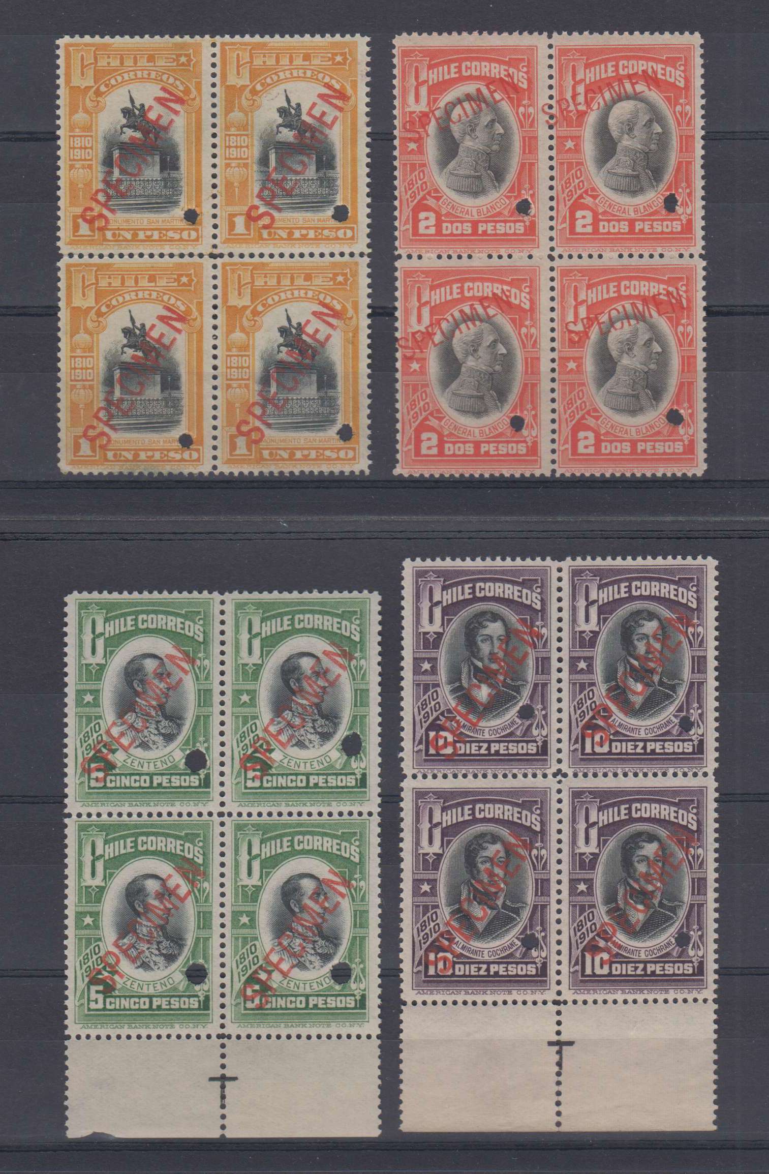 Chile 1910 — Centenary issue