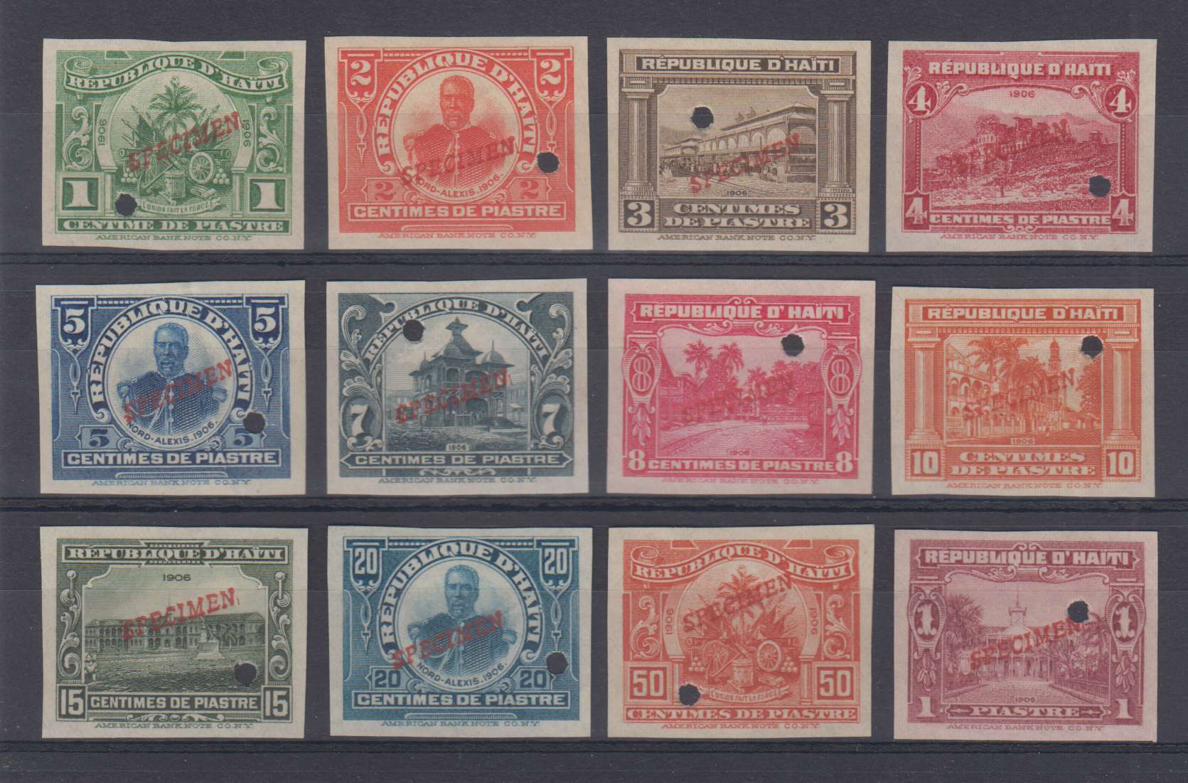 Haiti 1906 — Scott 125 thru 143
