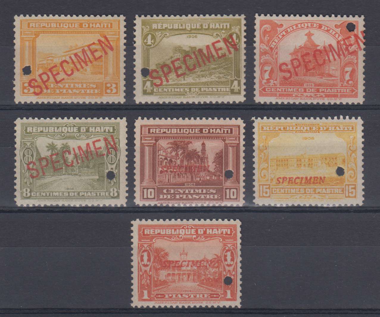 Haiti 1911 — Scott 128, 130, 133, 137, 139 & 144 top value