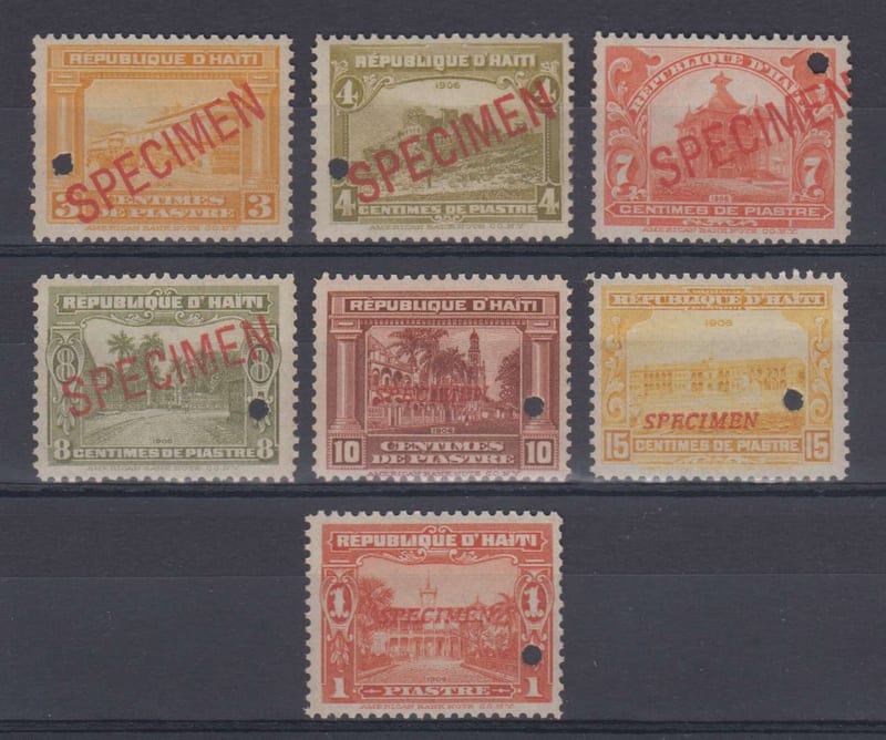 Haiti 1911 — Scott 128, 130, 133, 137, 139 & 144 top value