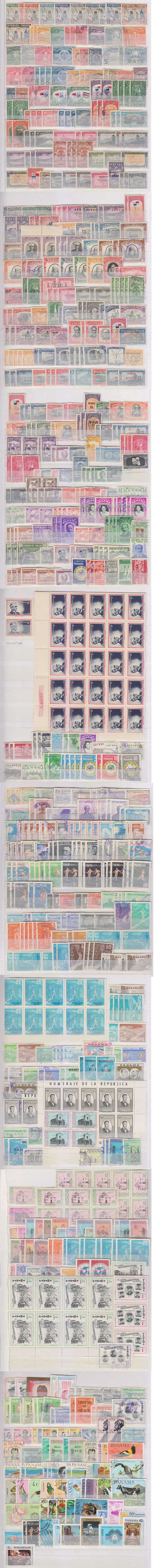 Panama 1938 — Extensive accumulation surface & air mails used & mint both hinged & Never hinged on…