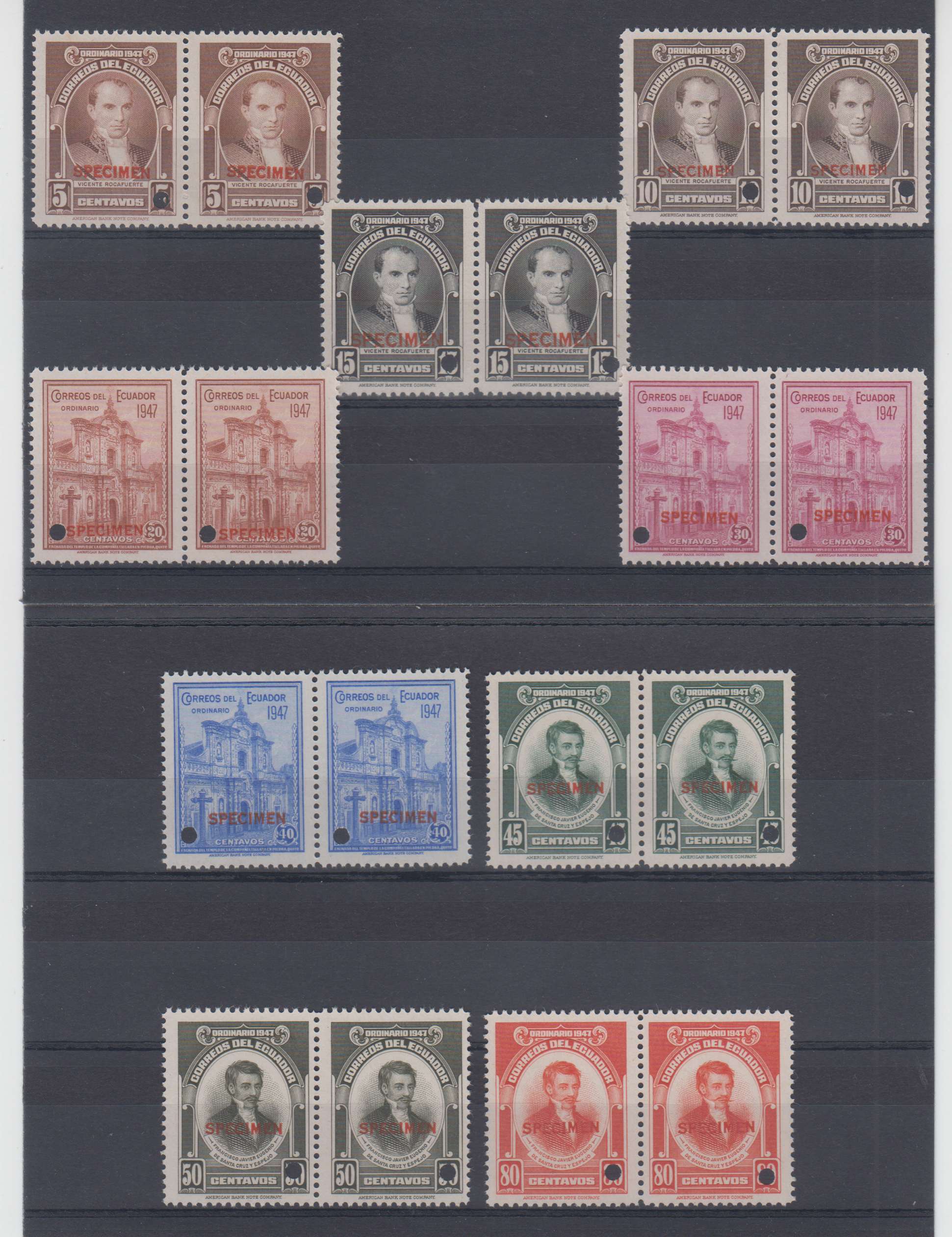 Ecuador 1947 — Scott 475-483