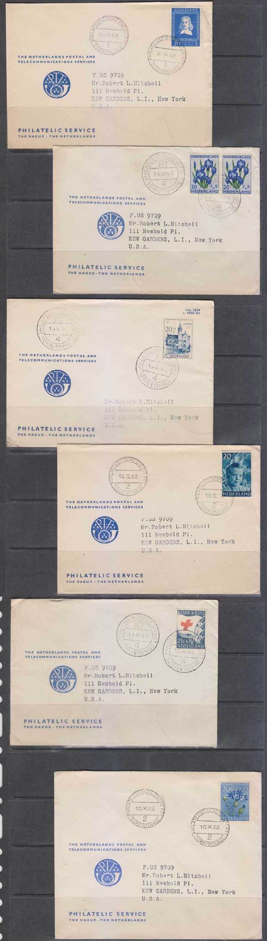 Netherlands 1951 — Dutch Philatelic Service covers