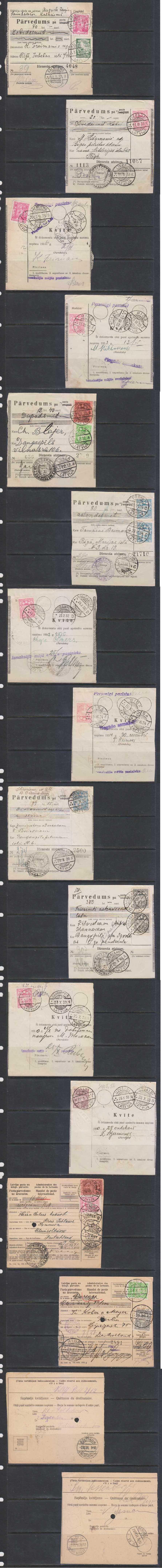 Latvia 1930 — Money Order Receipts
