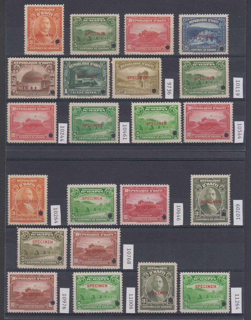 Haiti 1933 — Scott 325-334, 327a, 327b, 327c & 329a