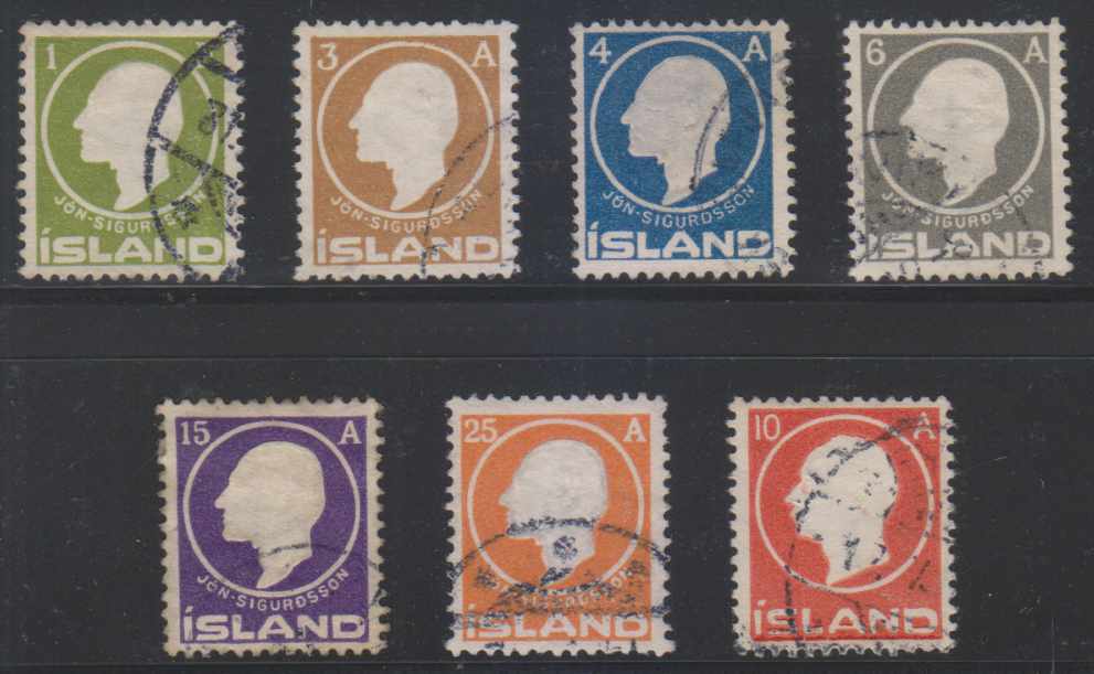 Iceland 1911 — Scott 86-91 full set & 93