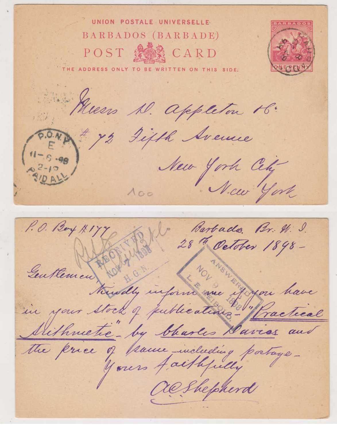 Barbados 1898 — H & G 9