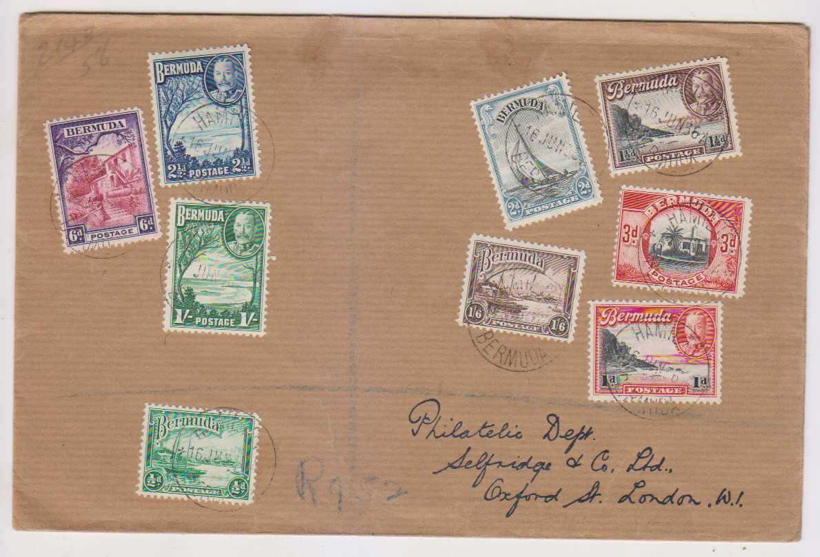 Bermuda 1936 — Registered mail Hamilton to London