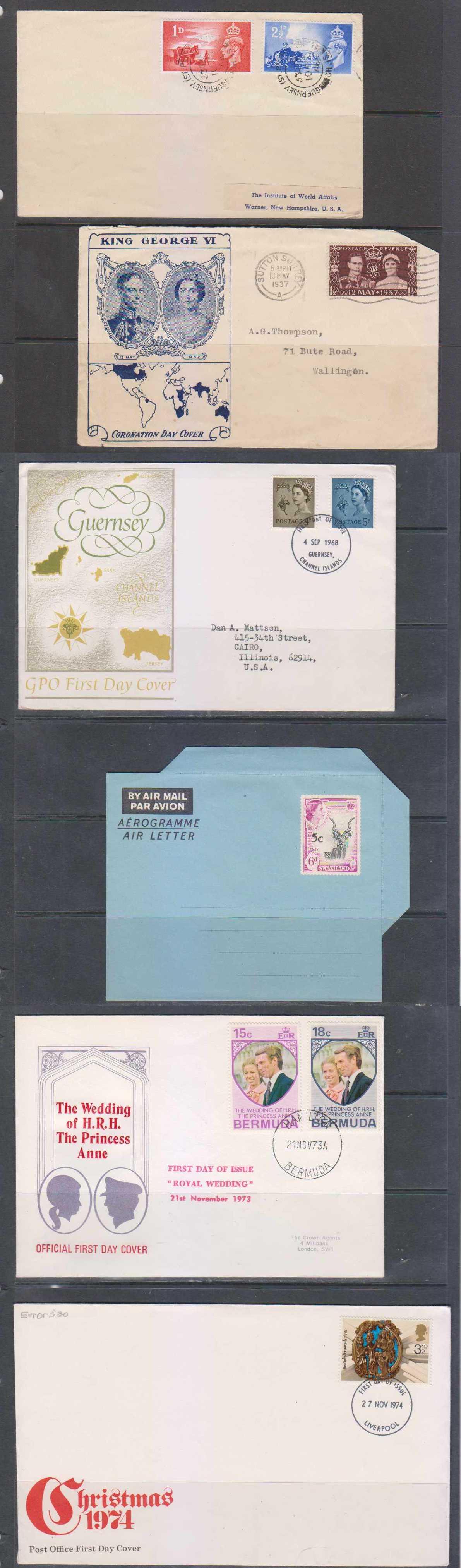 Great Britain — A substantial group of 55 covers, cacheted Fdc's, post cards, one unused aerogramme, etc