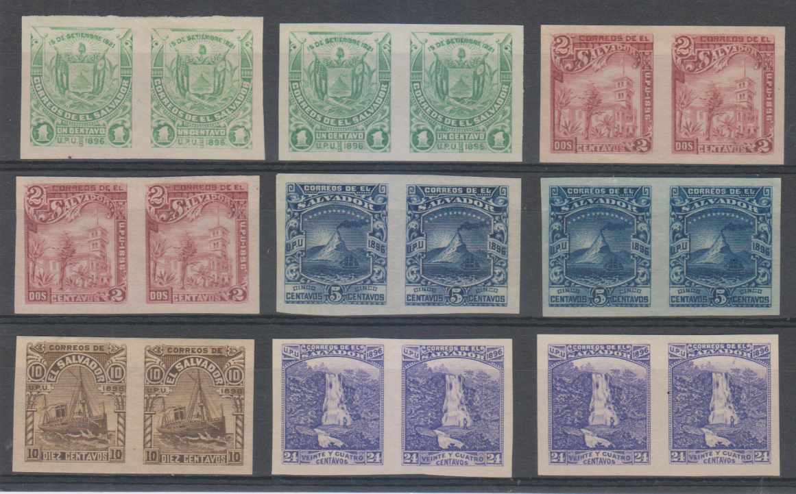 El Salvador 1896 — Scott 157B-1576, 157E-157F & 157K