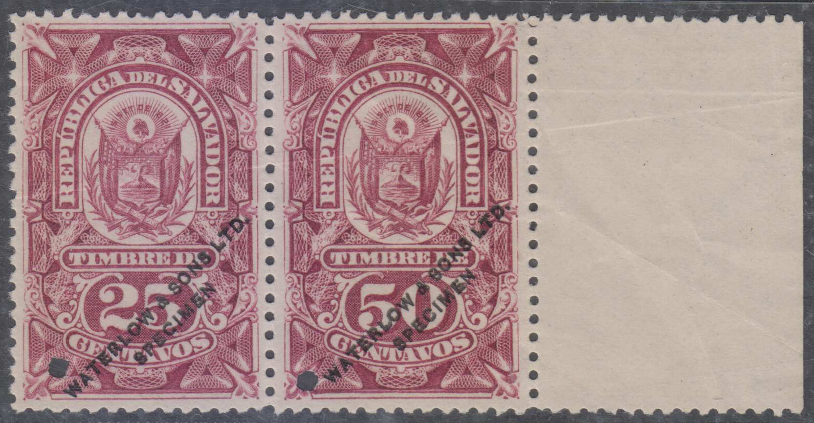 El Salvador 1896 — Perf Proofs