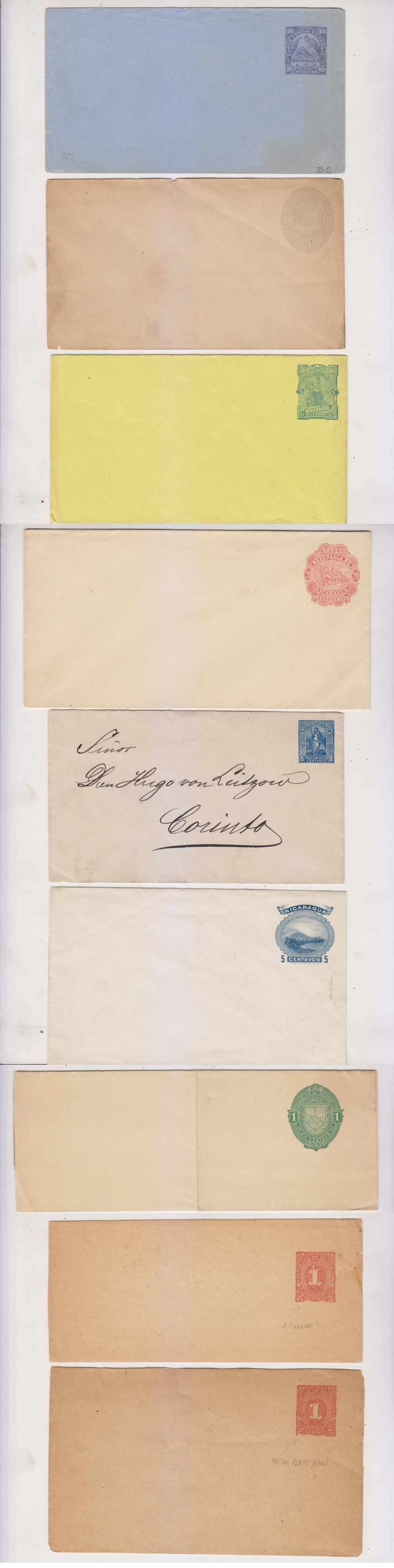 Nicaragua 1888 — H & G B2, B9c, B5, B16, B24, B45 & E1, E19 & E23