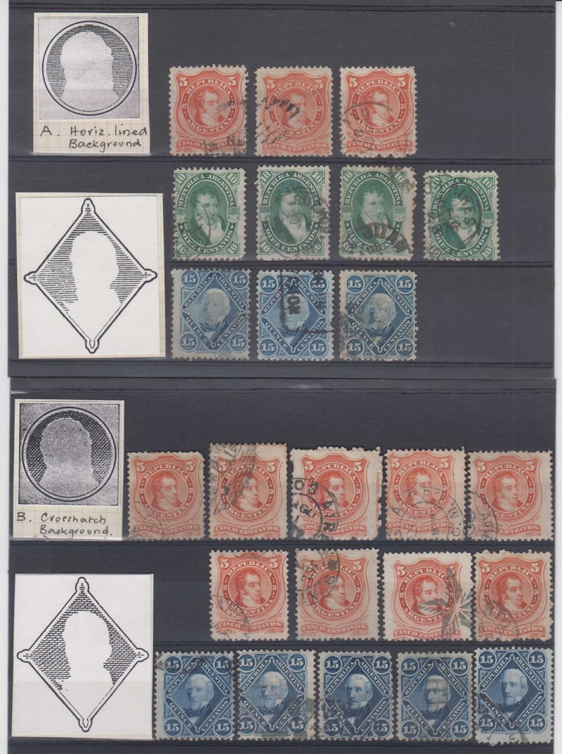 Argentina 1867 — Scott 18-21 & 27