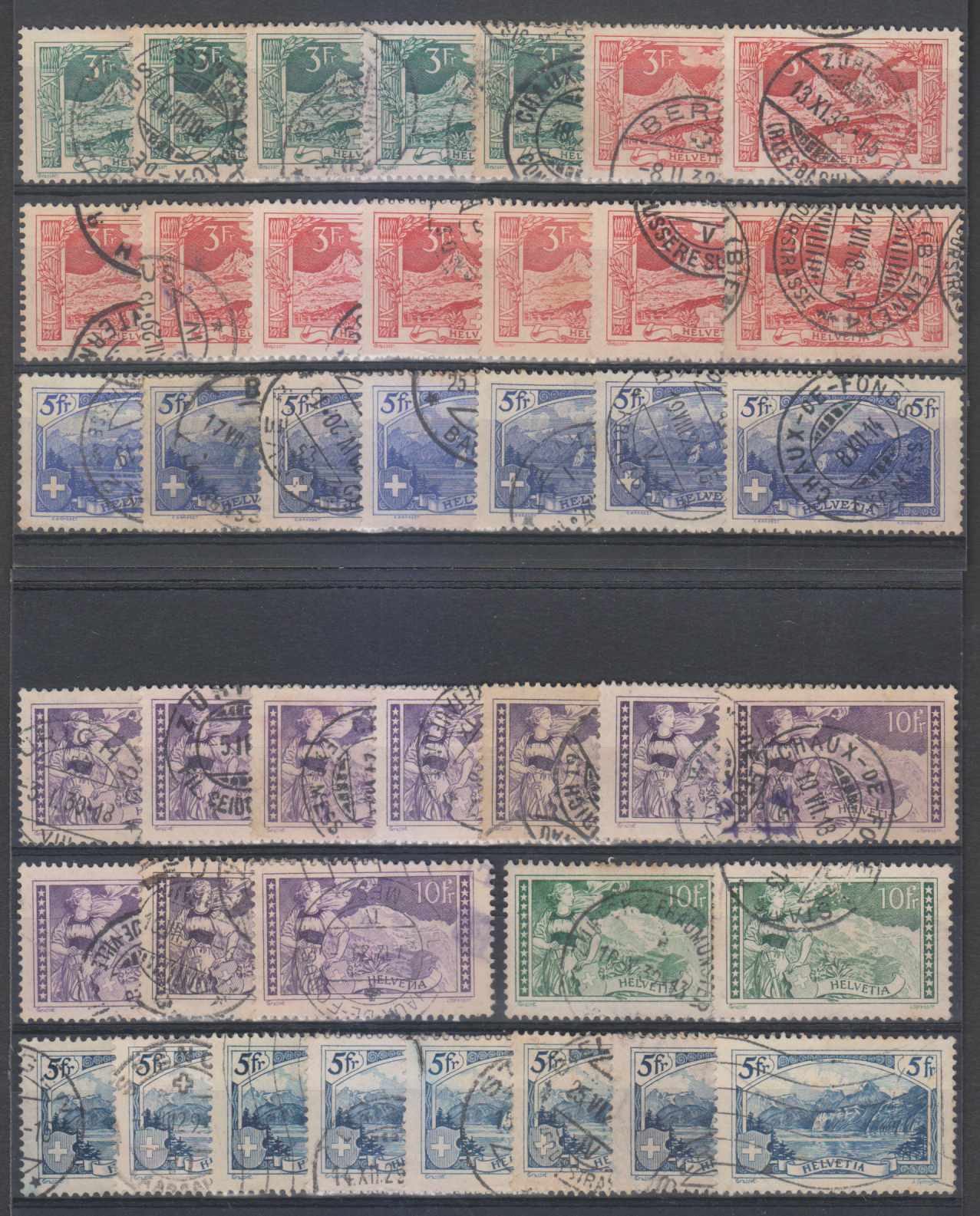 Switzerland 1914 — Scott 181-185 & 206