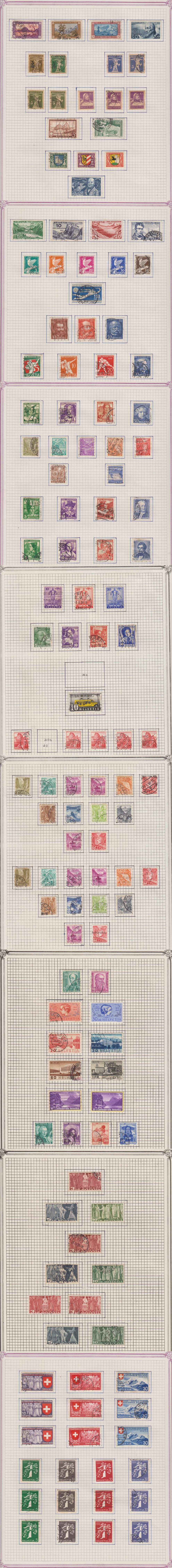 Switzerland 1907 — Collection mounted on 15 album pages featuring ordinary & semipostal stamps chiefly in…