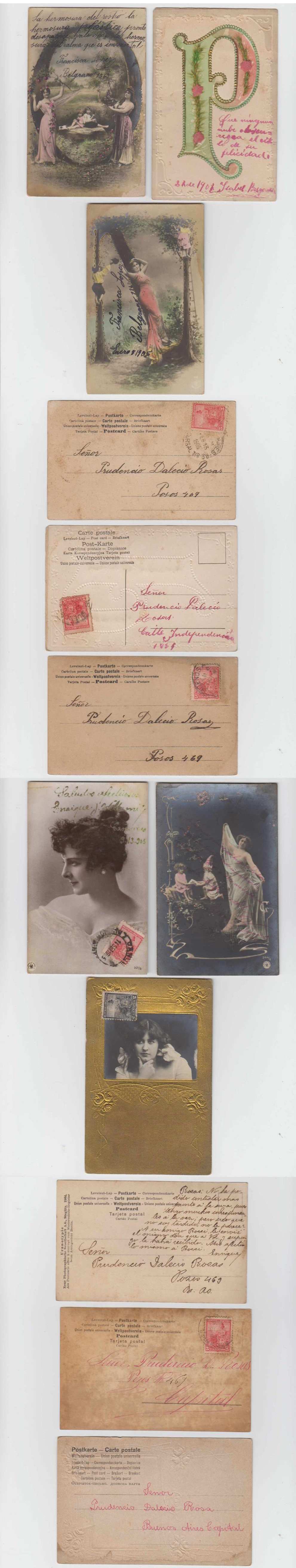 Argentina 1900 — Group of 14 color patriotic, romantic, music and one featuring a deer & birds, all with…