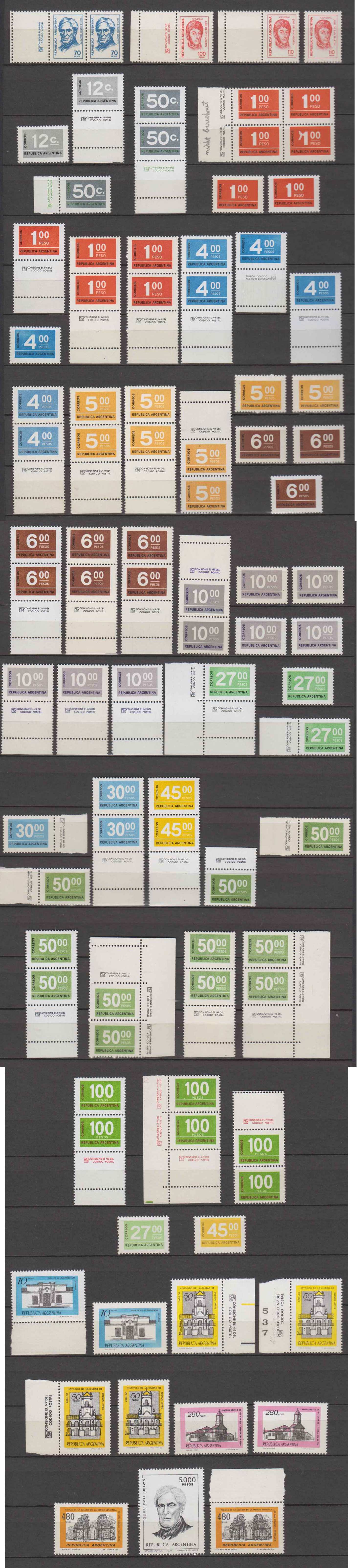 Argentina 1976 — Scott 1089 thru 1126 & some later issues