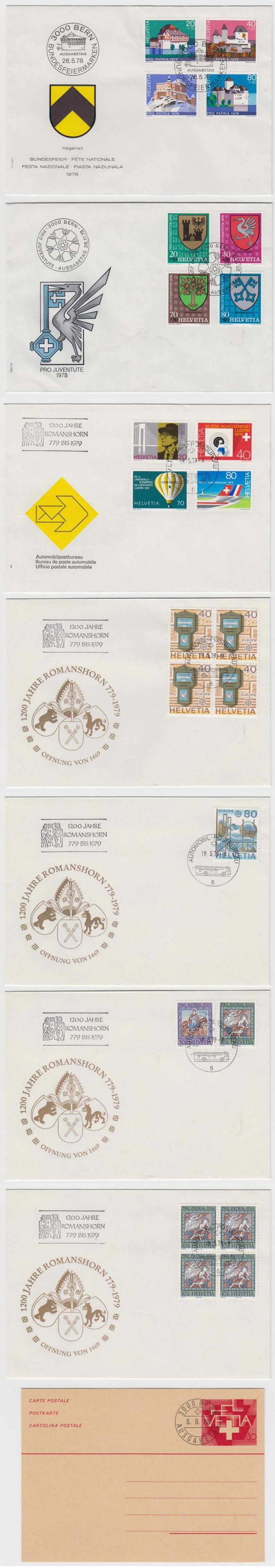 Switzerland 1978 — First Day Covers or Maximun Cards