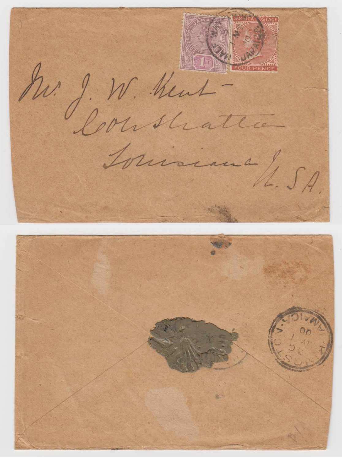 Jamaica 1900 — Cover TO USA