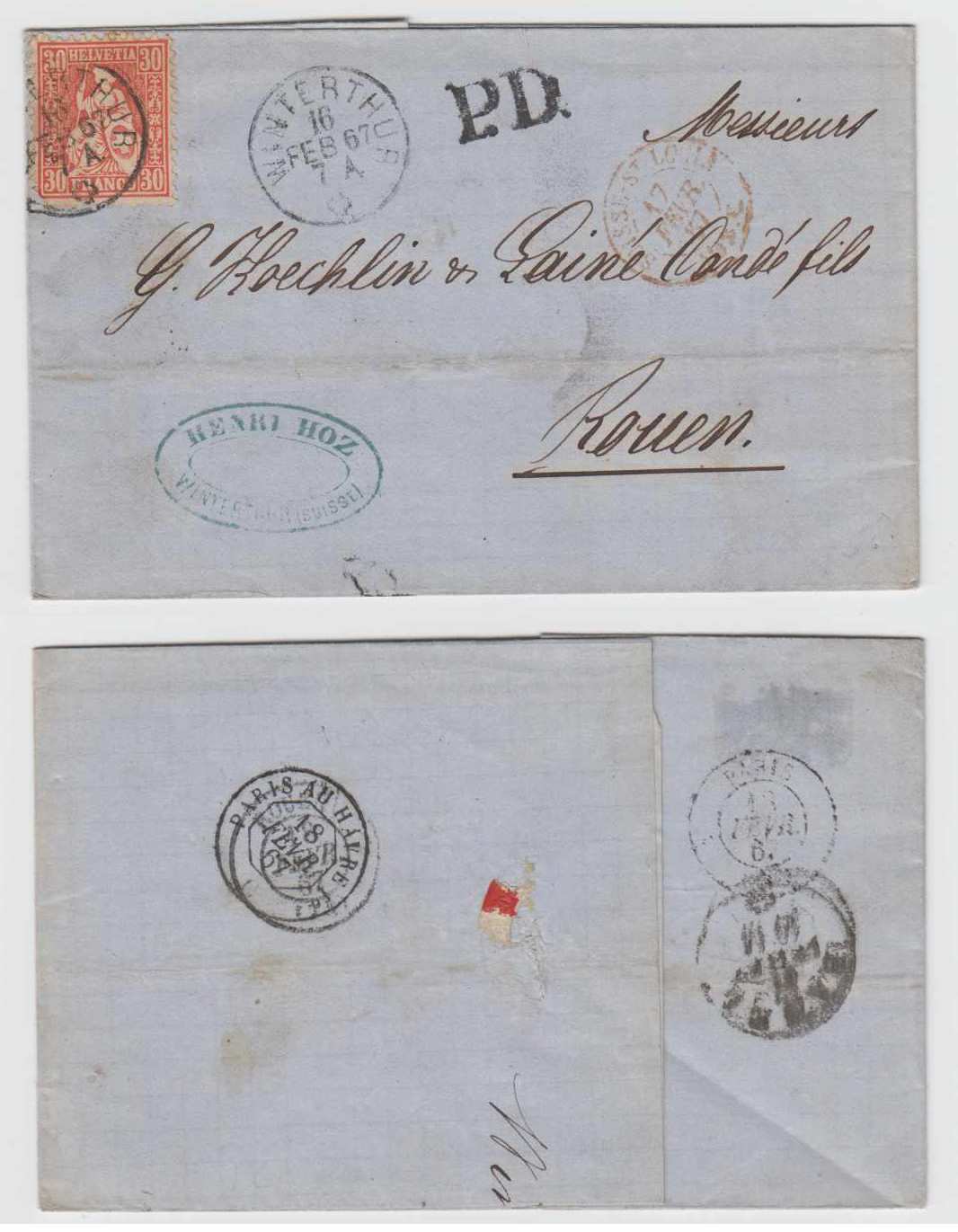 Switzerland 1867 — Feb 16