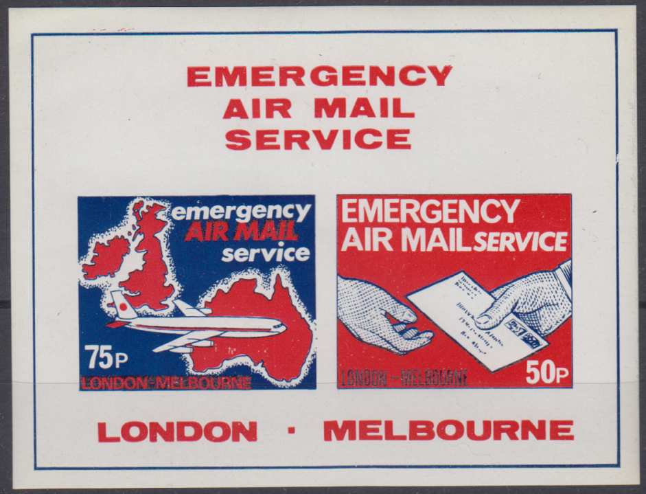 Australia 1971 — Semi official airpost Souvenir Sheets, used for 17 days during the Great Post Office…