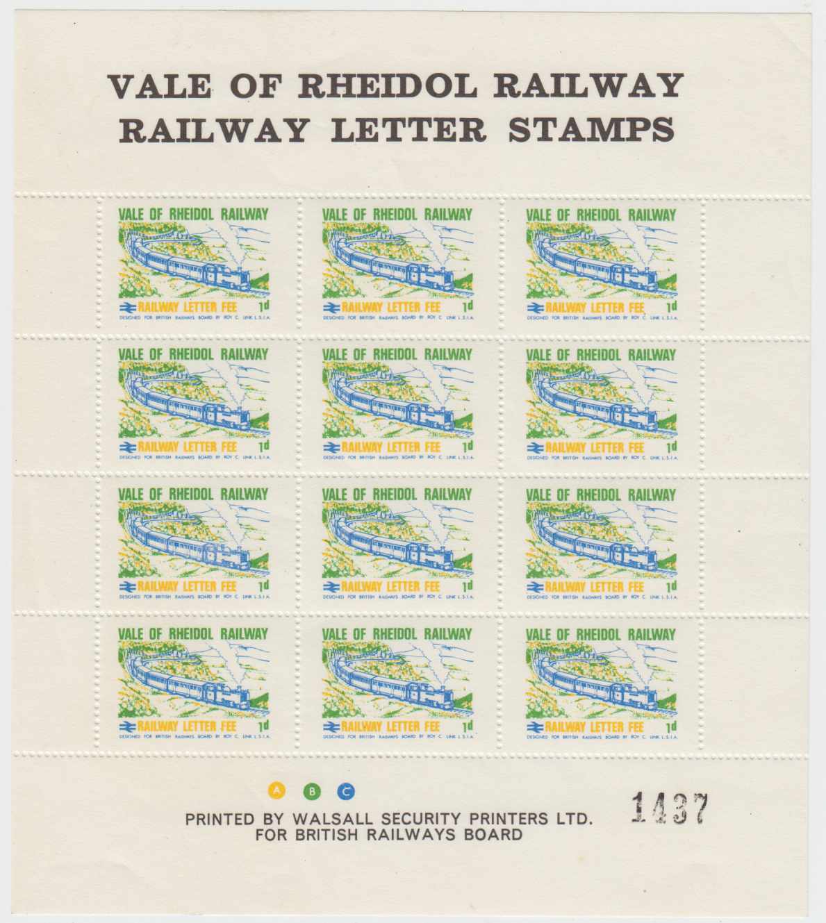 Great Britain 1969 — Vale of Rheidol Railwaty letter fee stamps