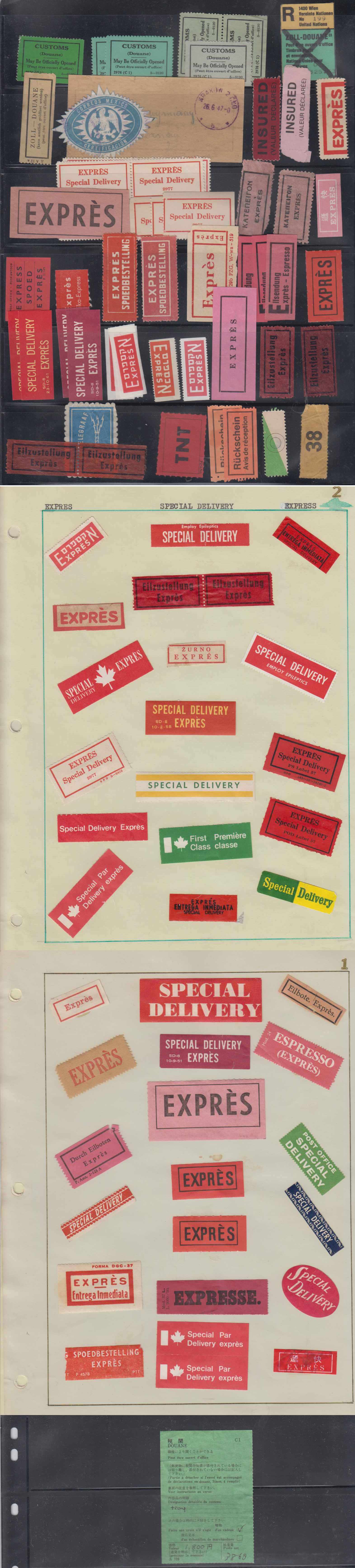 Superbe collection of 589 airmail, Express, Special Delivery, Baggage, Customs, Censor,…
