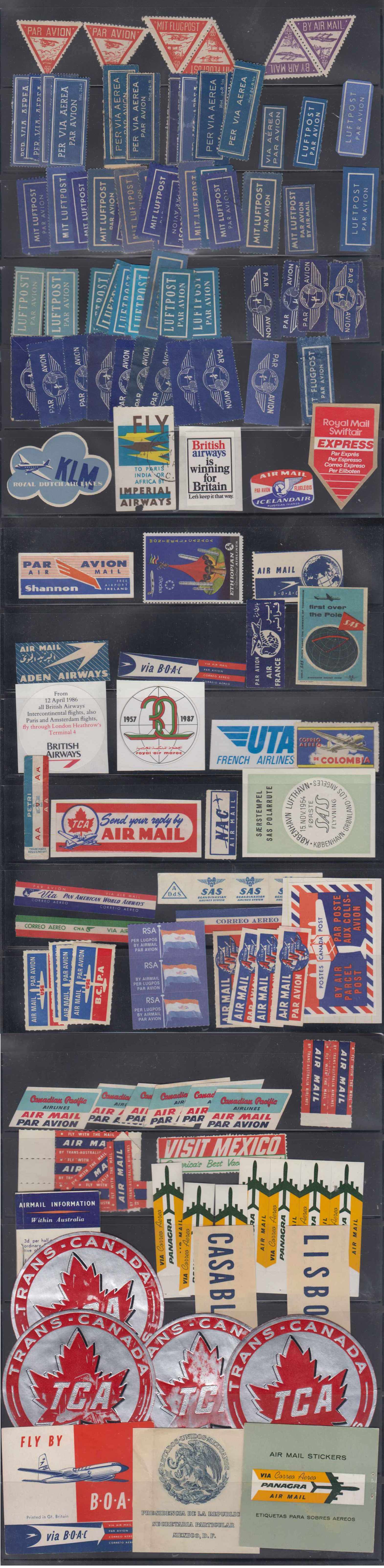 Superbe collection of 589 airmail, Express, Special Delivery, Baggage, Customs, Censor,…