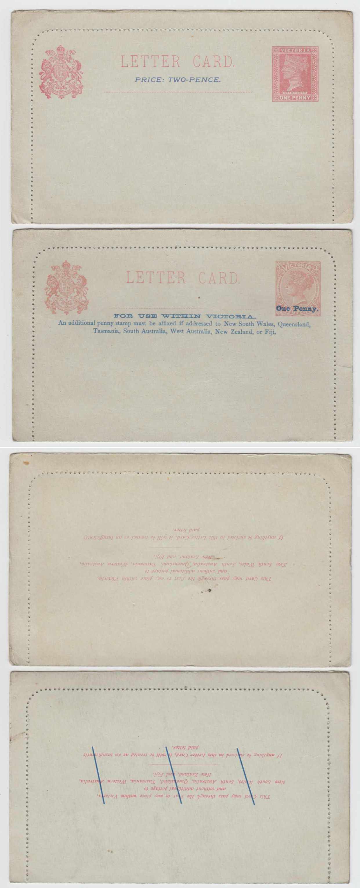 Australia 1895 — Letter Cards