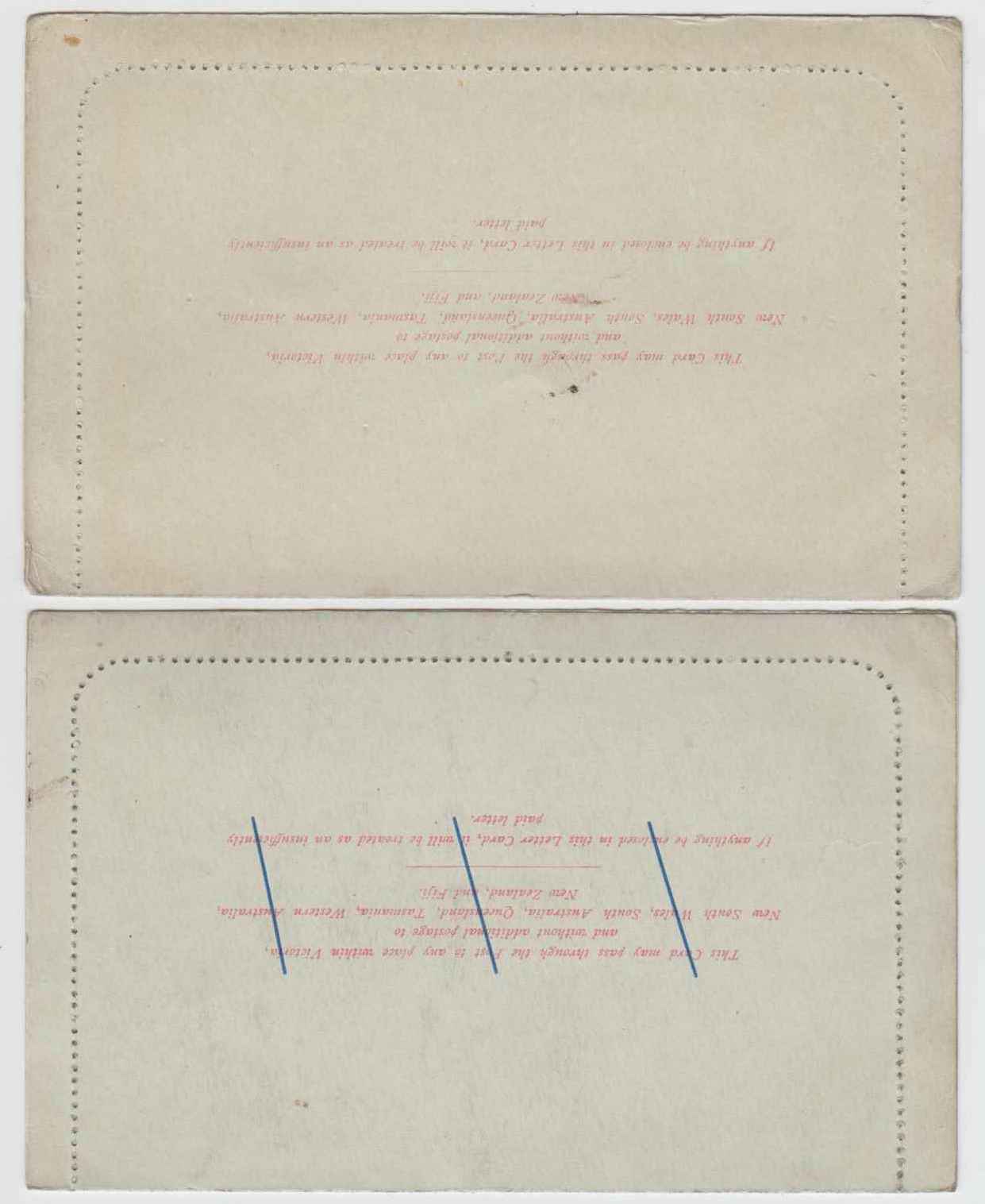 Australia 1895 — Letter Cards