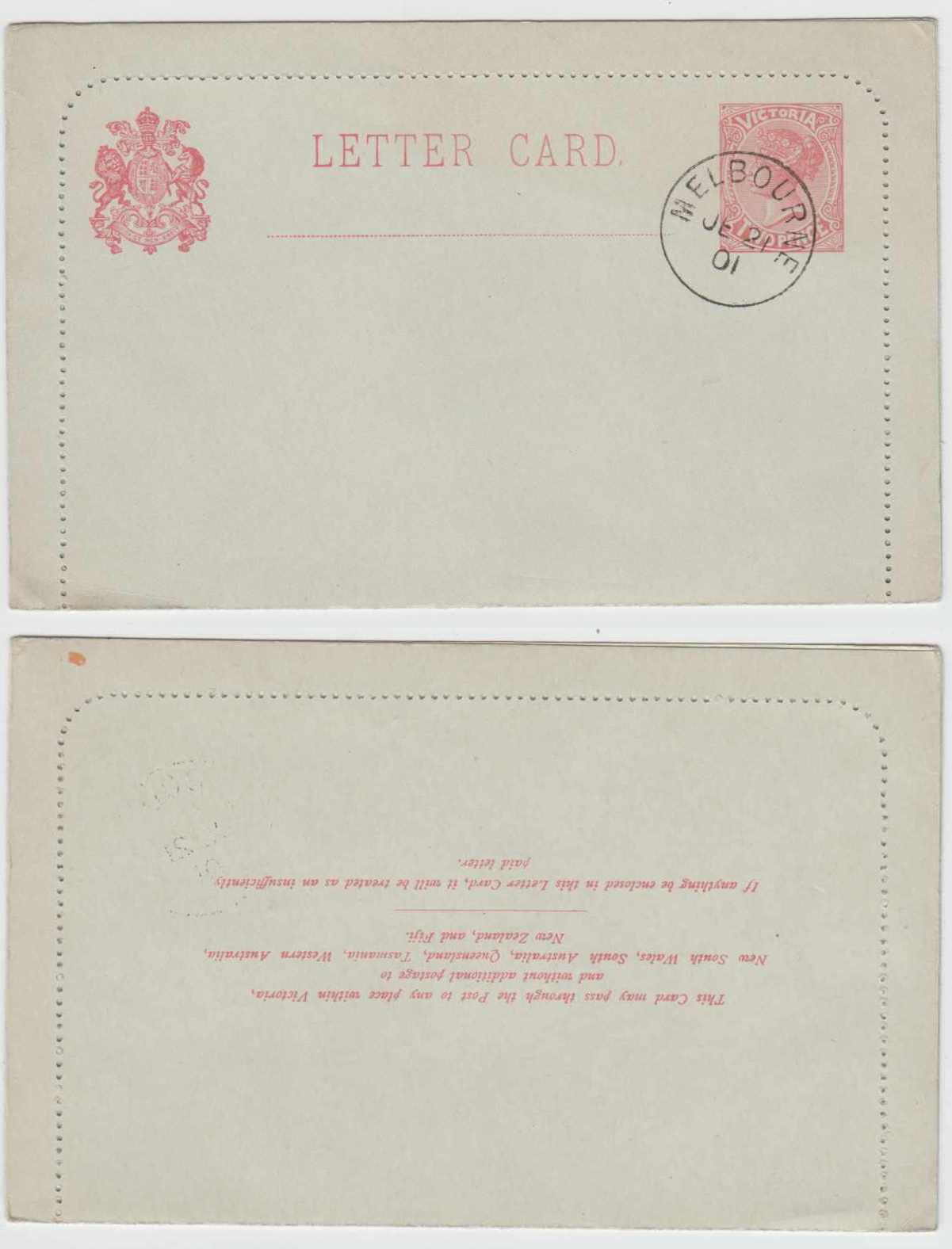 Australia 1901 — Letter card
