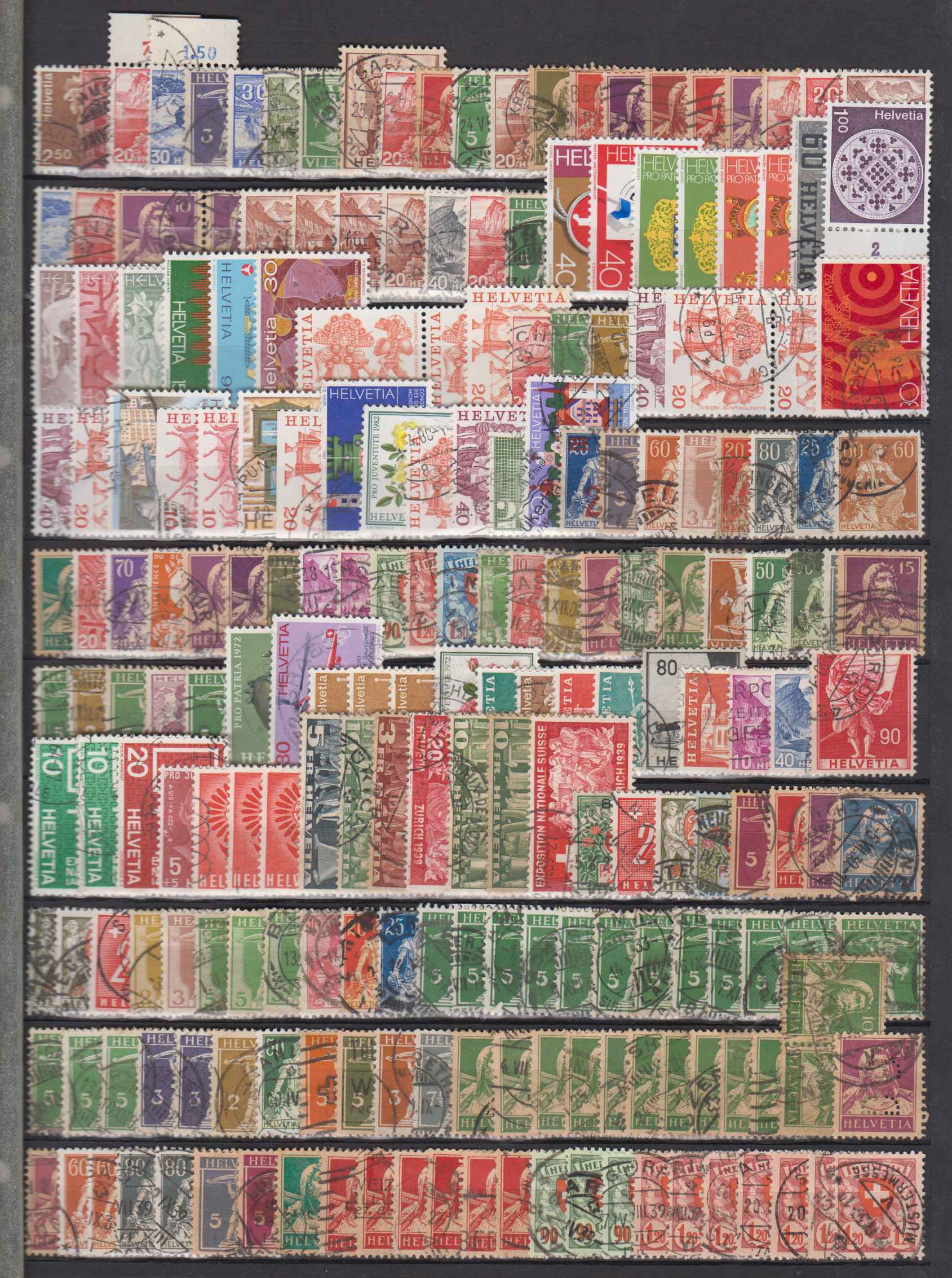 Switzerland — Collection on 5 stockpages with 1990+ stmaps including ordinary semi postal & air post…