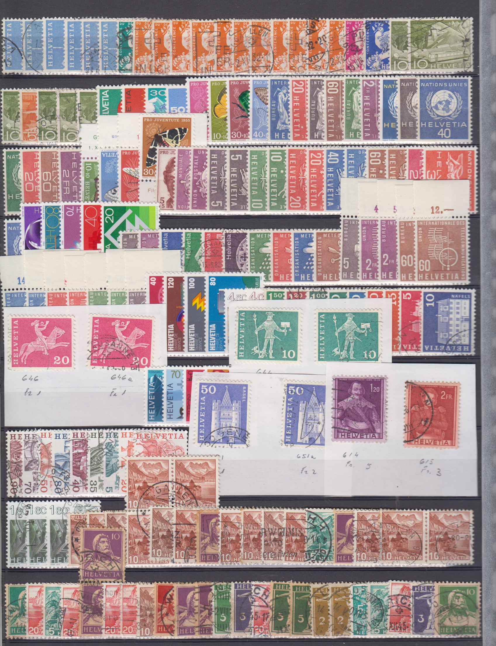 Switzerland — Collection on 5 stockpages with 1990+ stmaps including ordinary semi postal & air post…